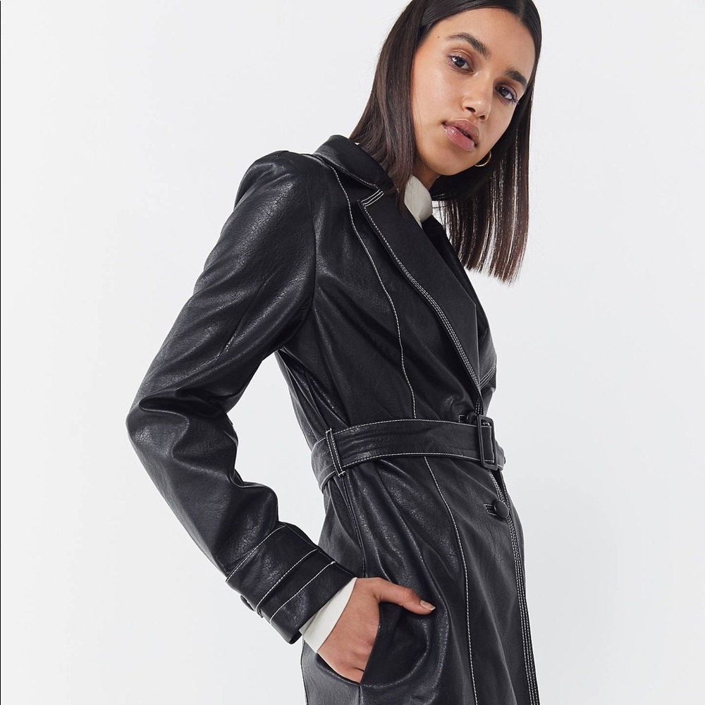 Urban Outfitters Irina faux leather trench coat